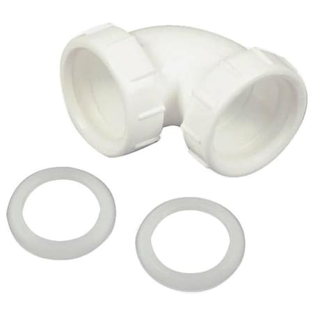 Templeton Slip Joint Elbow Tube, 1.5 in., 90 deg, Plastic for Use with Kitchen & Bathroom Sinks TE2629708